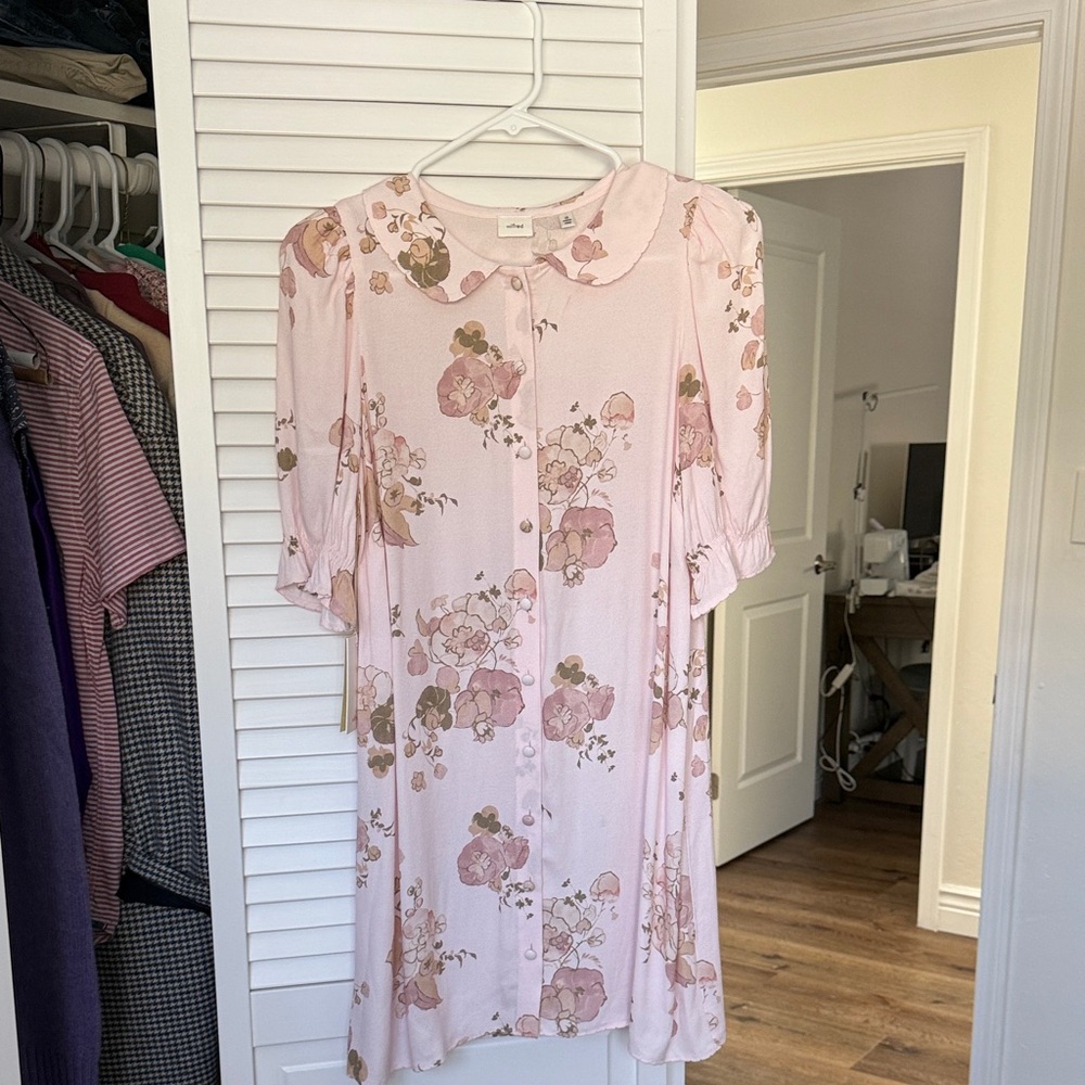 Nwt Aritzia Pink Floral Midi Dress